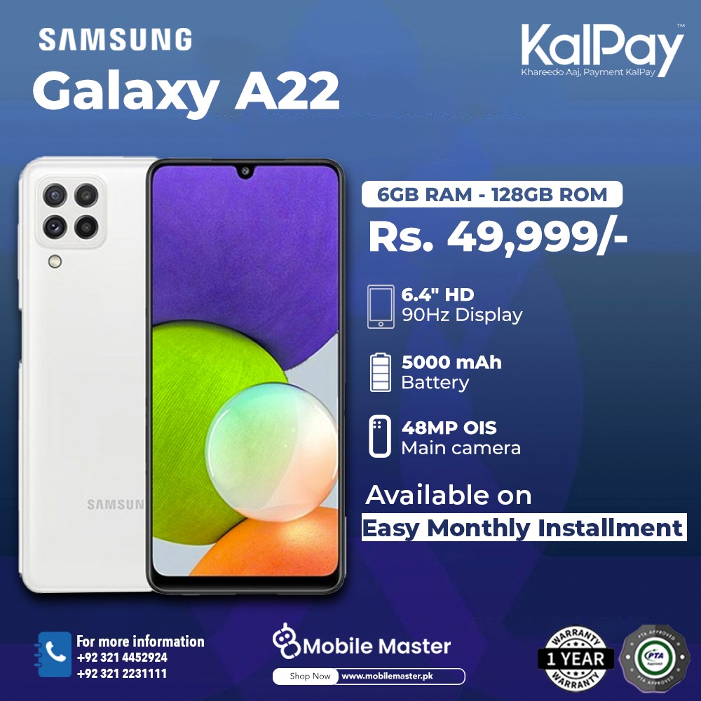 Samsung Galaxy A22 is now Available on Easy Monthly Installment via KalPay