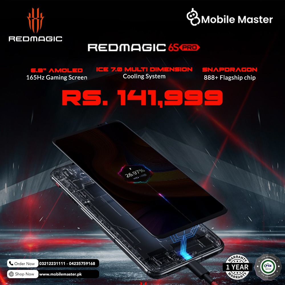 Red Magic 6s pro 12GB RAM and 128GB ROM at Mobile Master